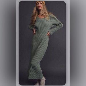 Free People Green Long Sleeve Dress